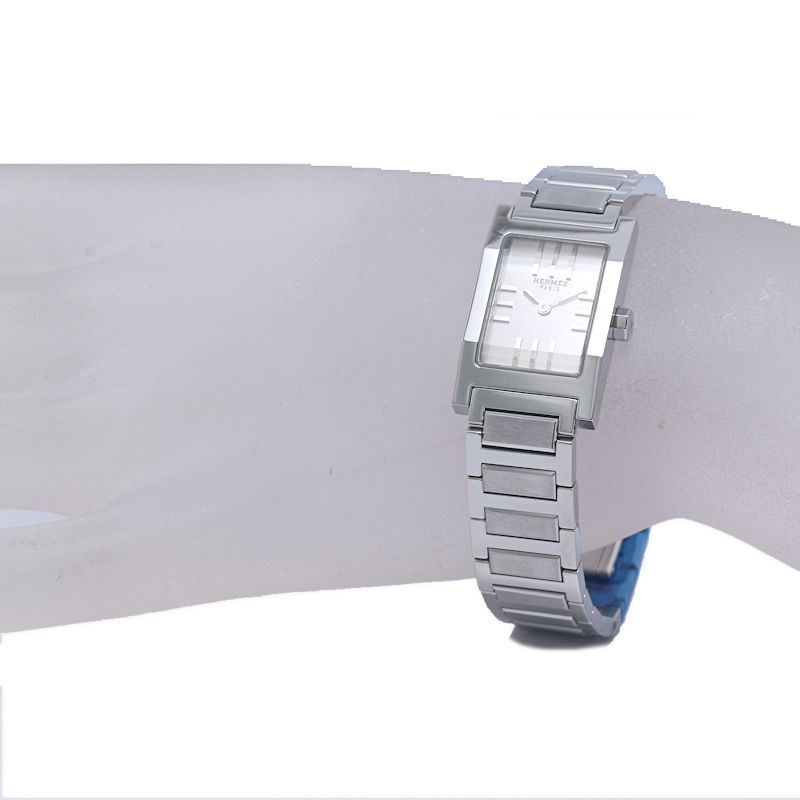 Hermes Tandem Ta1.210.2803800 Womens Watch Stainless Steel New Battery Polished