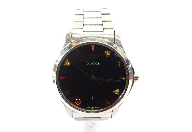 Gucci G-timeless 126.4 Ss Quartz Watch ∠Up5352 Stainless Steel Wrist Watch
