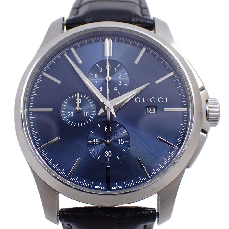 Gucci 126.2 G-timeless Chronograph Quartz Mens Watch Blue Dial Aftermarket Band