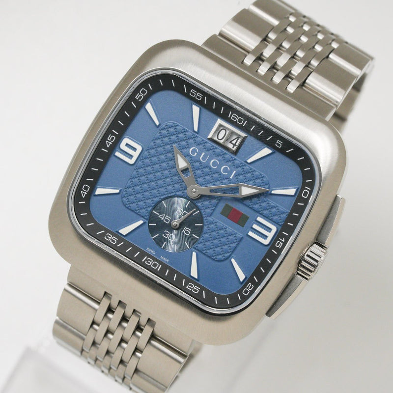 Gucci Coupe Mini Second Ya131318 Mens Quartz Watch Blue Dial Pre-owned Luxury