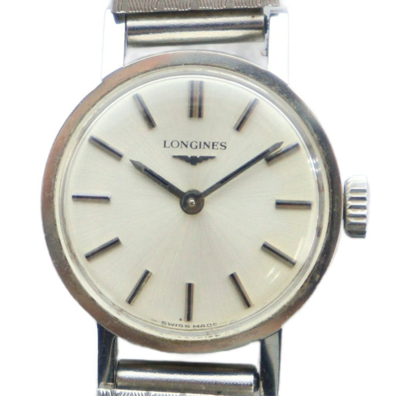 Longines Vintage Antique Watch Hand-wound Silver Womens Wristwatch Classic