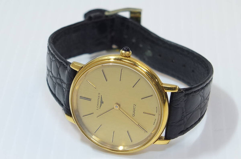 Longines 4173 730 Cal.l730.2 Gold Quartz Mens Watch Used Luxury Wristwatch