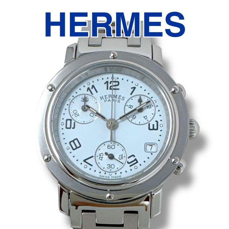 Hermes Clipper Cl1.310 Chronograph White Dial Silver Stainless Steel Quartz
