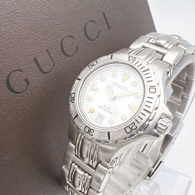 Gucci Diver Watch 9750l Ladies Quartz Date Watch With Box Womens Wristwatch