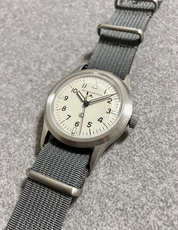 Military Watch Mark11 White Dial Japanese Vintage Mechanical Wristwatch