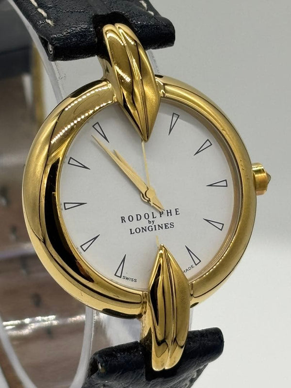 Longines Rudolf Quartz Mens Wristwatch White Dial Japanese Vintage Working