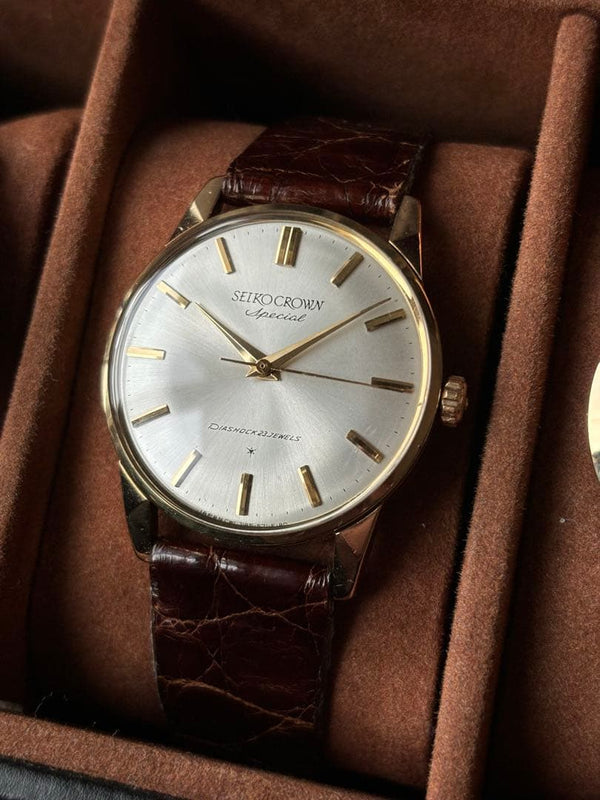 Crown Special Vintage Japanese Automatic Mens Wristwatch Stainless Steel