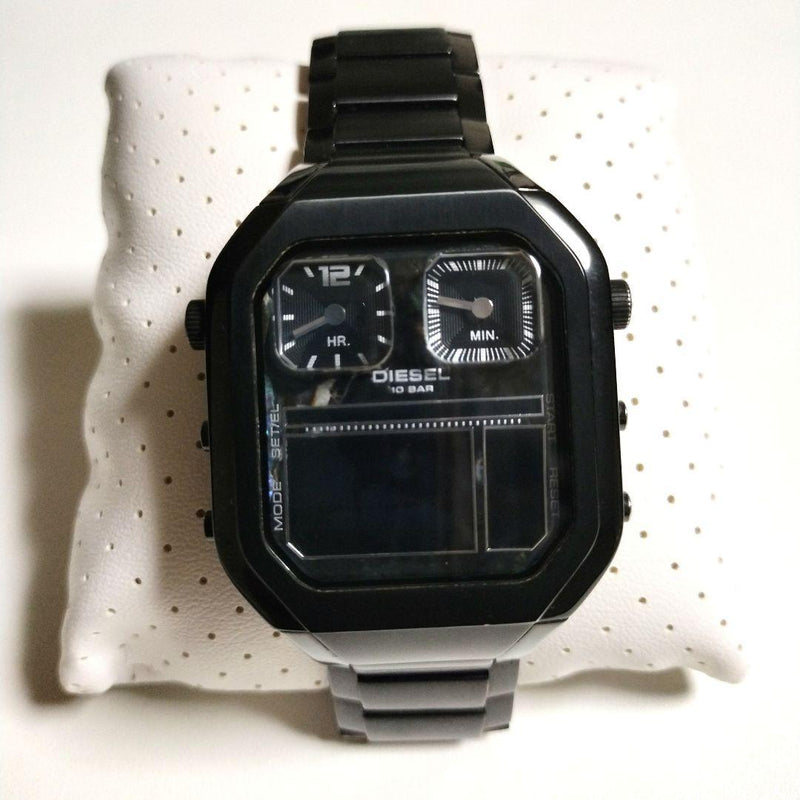 Diesel Analog Digital Mens Wristwatch Black Japanese Quartz Vintage Stainless