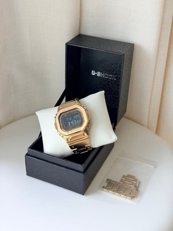 Casio G-shock Gmw-b5000-9jf Gold Tone Full Metal Bluetooth Solar Japanese