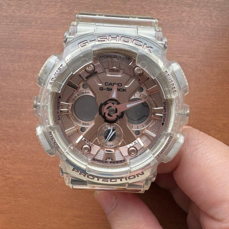 G-shock Gma-s120sr-7a Clear Dial Rose Gold Japanese Quartz Wristwatch Vintage