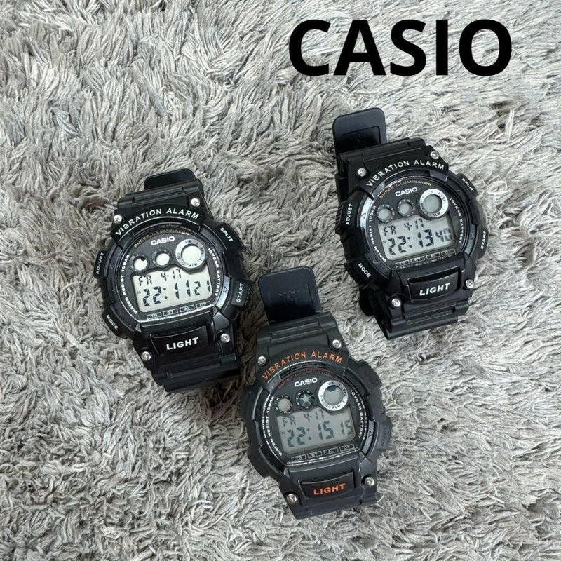 All Working Casio W-735h Digital Wristwatch Set Of 3 Mens Japanese Vintage
