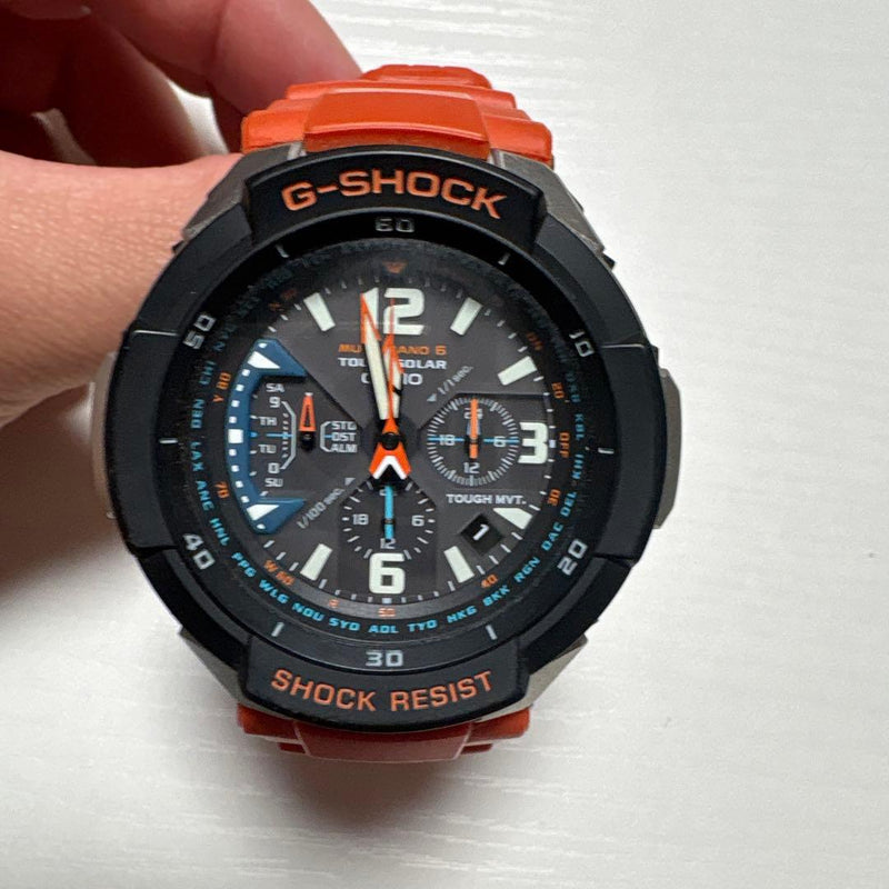G-shock Sky Cockpit Gw-3000m-4ajf Mens Japanese Quartz Wristwatch Orange Black