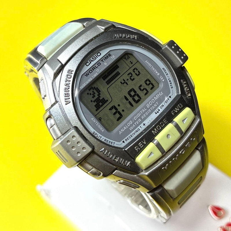 Casio Vivcel World Time Digital Wristwatch Japanese Vintage Mens Quartz Alarm