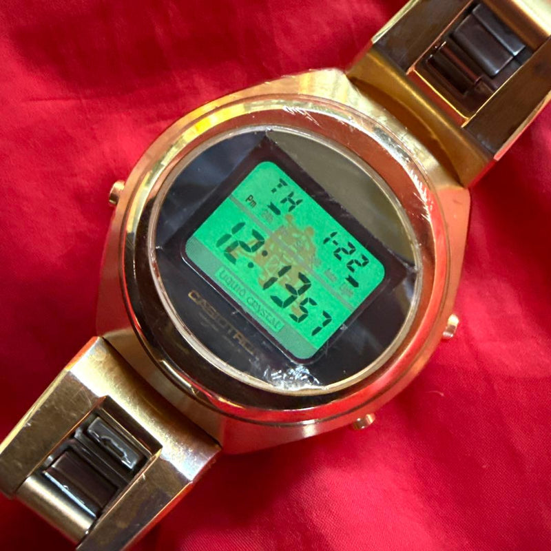 Casiotron Astronox Apollo 11 Gold Vintage Digital Wristwatch Japanese Quartz