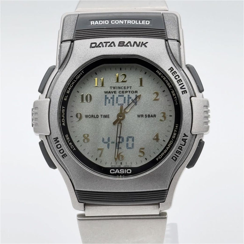 Casio Data Bank Fkt-2000 Wave Ceptor 2331 Digital Watch Japanese Vintage