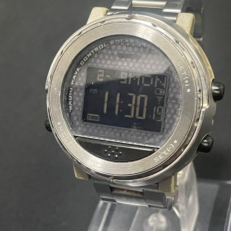 Stussy Wired Solar Radio Wave Digital Wristwatch Mens Japanese Stainless Steel