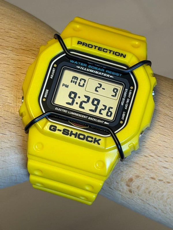 G-shock Speed Dw-5600 Yellow Revival Mens Wristwatch Boxed Bezel Guard Vintage