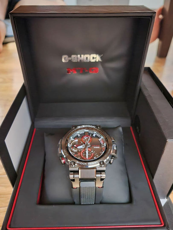 G-shock Mt-g Mens Wristwatch Black Red Japanese Vintage Shock Resistant