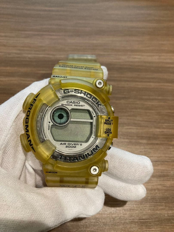 Casio G-shock Frogman Clear Yellow Japanese Digital Wristwatch Vintage Dive