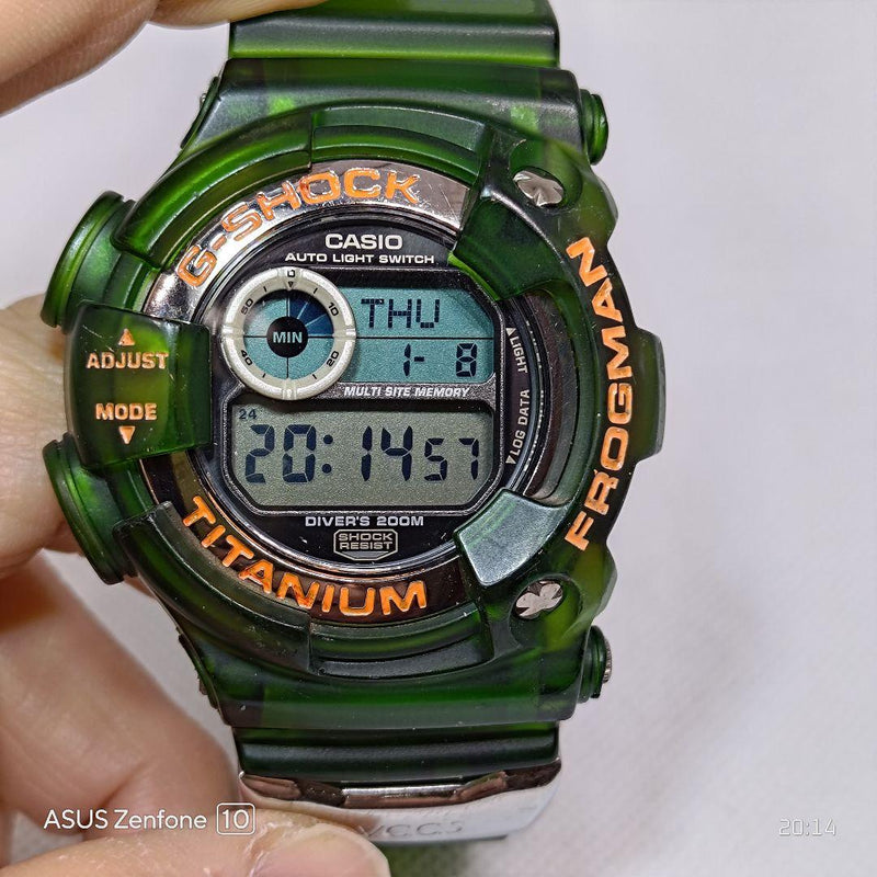 G-shock Frogman Clear Green Orange Mens Dive Watch Japanese Vintage Quartz