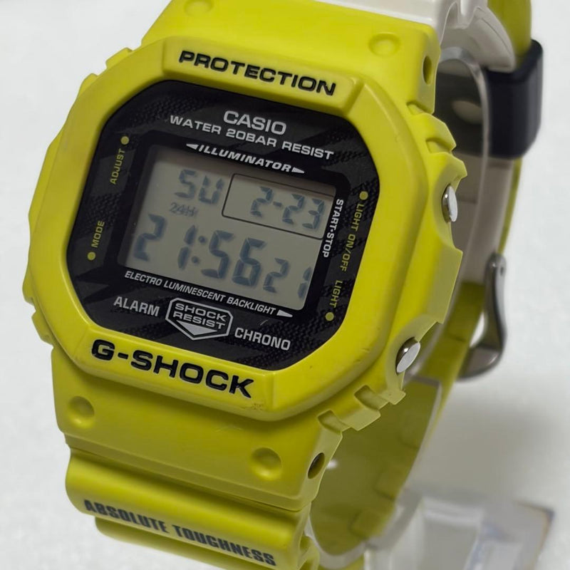 Casio G-shock Dw-5600tga Lightning Yellow Mens Wristwatch Vintage Digital Watch