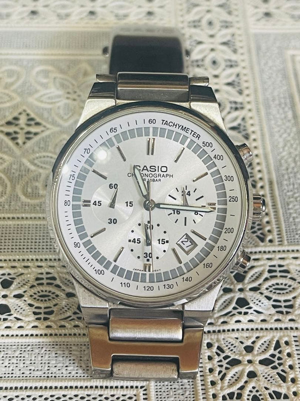 Casio Chronograph Mmw-500 Mens Wristwatch Japanese Vintage Quartz Stainless