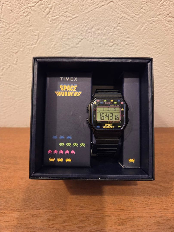 Timex Space Invaders Digital Wristwatch Japanese Vintage Lcd Quartz Mens Watch