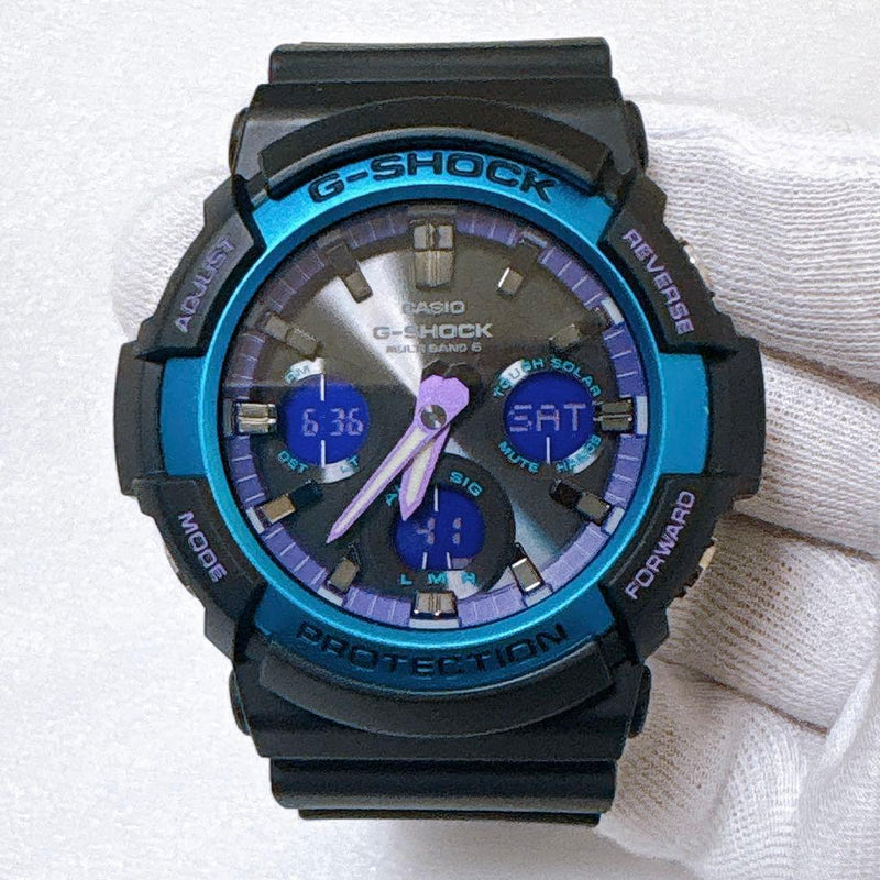 G-shock Gaw-100bl-1ajf Black Purple Mens Wristwatch Japanese Vintage Collector