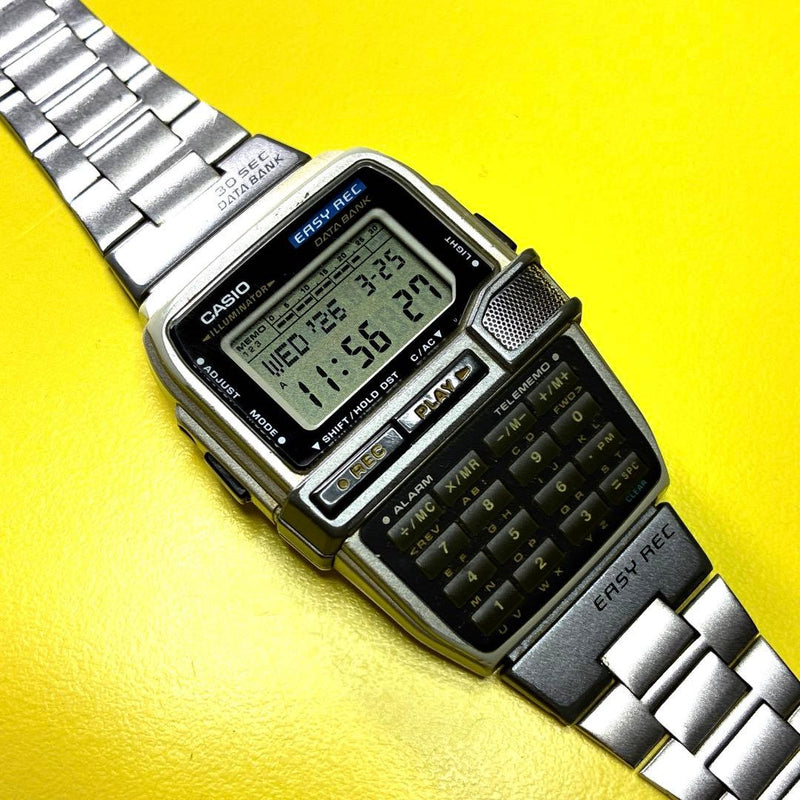 Data Bank Easy Rec Digital Wristwatch Vintage Japanese Quartz Alarm