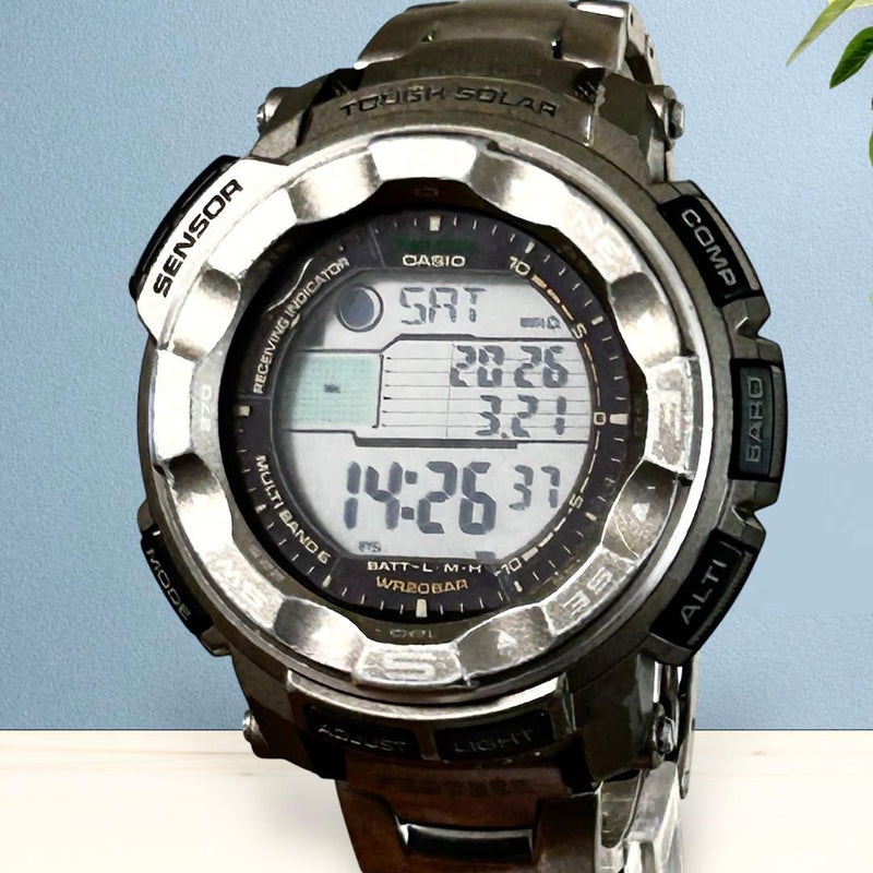 Working  Protrek Prw-2500t Titanium Digital Wristwatch Japanese Outdoor
