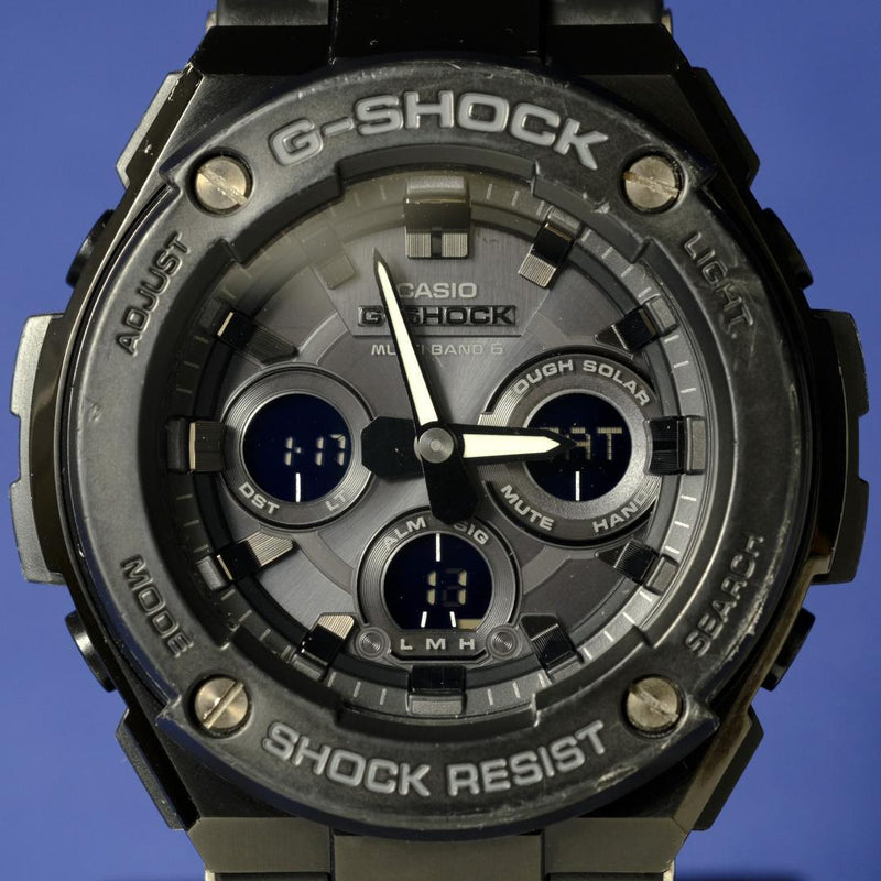 G-shock Gst-w300g Black Solar Radio Wave Mens Wristwatch Japanese Vintage