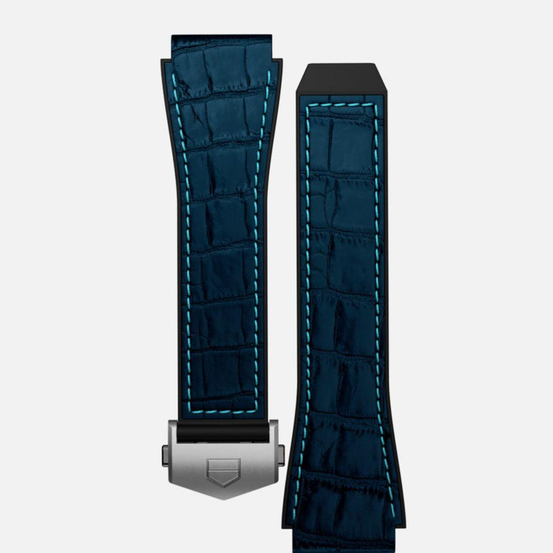 Tag Heuer Connected Watch Strap Blue Stitch Leather Band Japanese Replacement