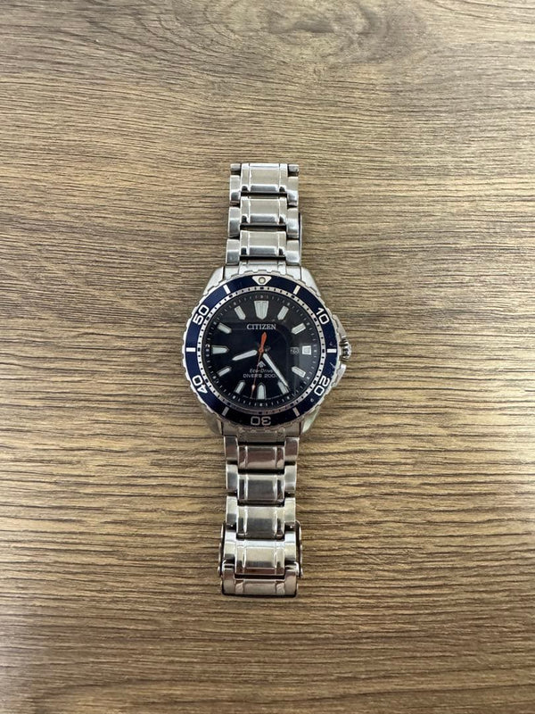 Eco-drive Radio Solar Divers Watch Japanese Vintage Mens Stainless