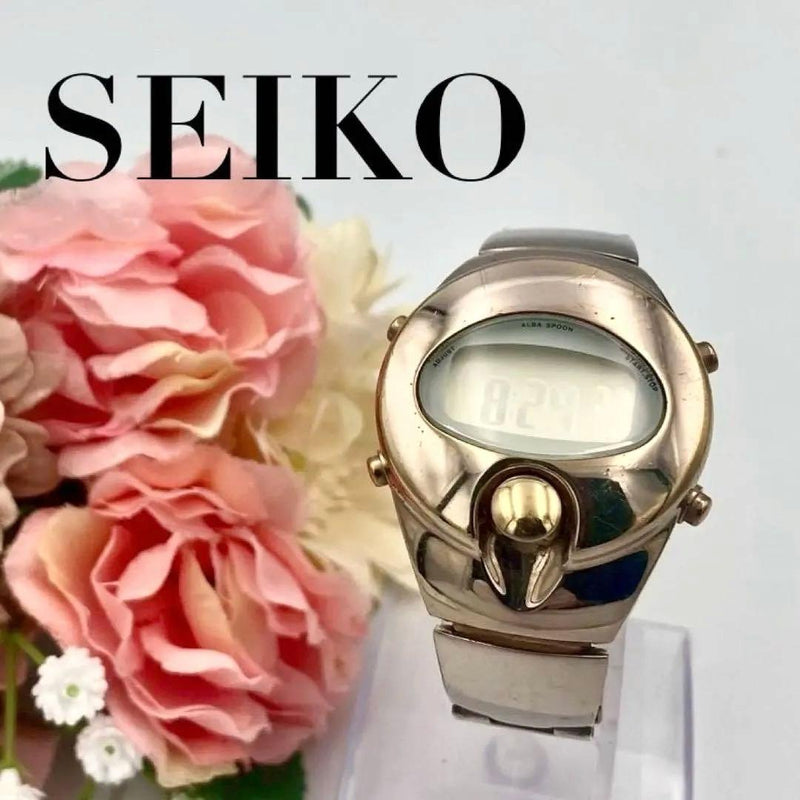 689 Seiko Alba Spoon Digital Wristwatch Y2k Vintage Japanese Quartz Stainless
