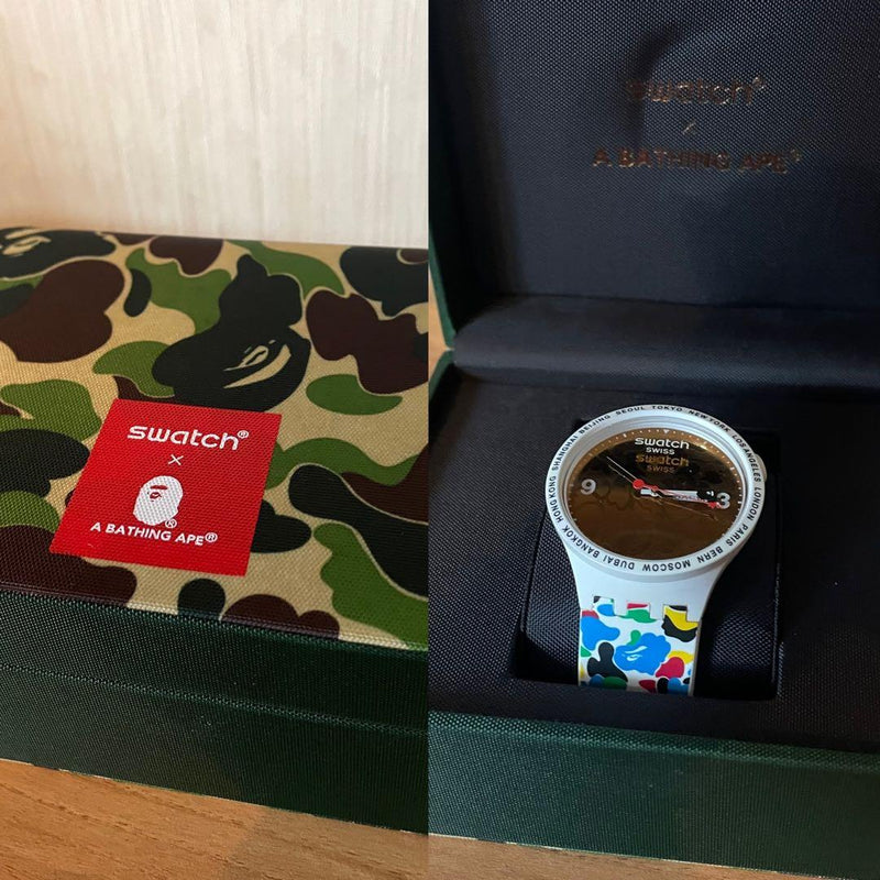 Swatch X A Bathing Ape Collaboration Wristwatch Japanese Vintage Quartz