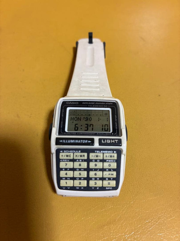 Dbc-63 Databank White Digital Wristwatch Constellation Light Vintage