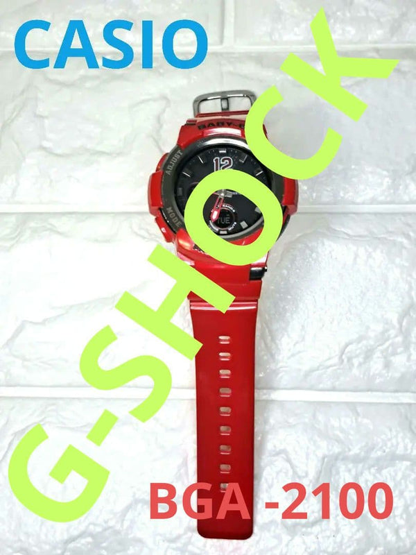 Baby-g Bga-2100 Digital Wristwatch Solar Red Ladies Japanese Modern Sporty