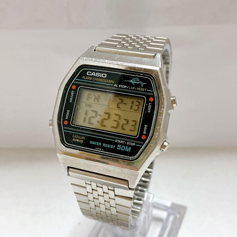 Working Casio W-36 Marlin Digital Mens Wristwatch Japanese Vintage Collector