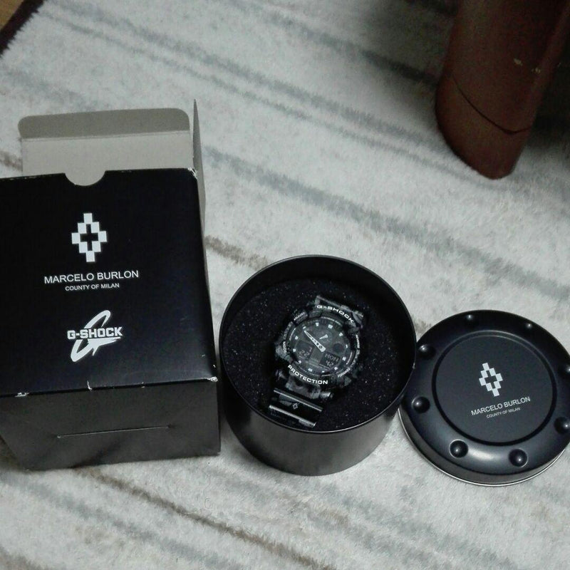 G-shock Marcelo Burlon Japanese Watch Wristwatch Quartz Mens Black Vintage