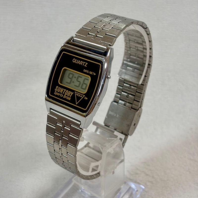 Suntory Digital Quartz Sports Drink Wristwatch Japanese Vintage Lcd Display