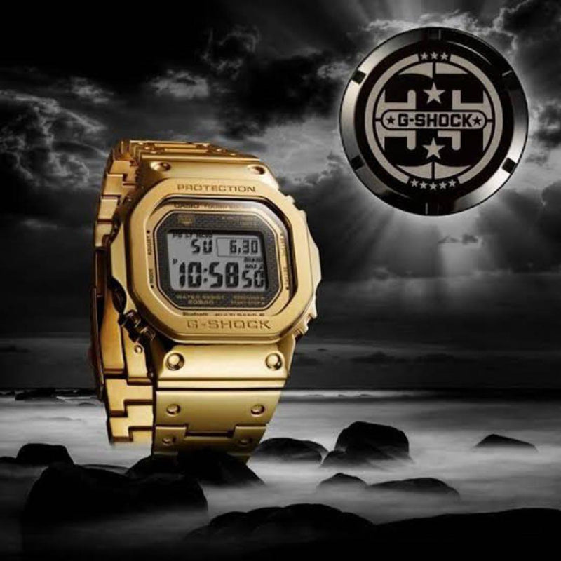 G-shock B5000tfg-9jr Gold Titanium Digital Wristwatch  Japanese Vintage