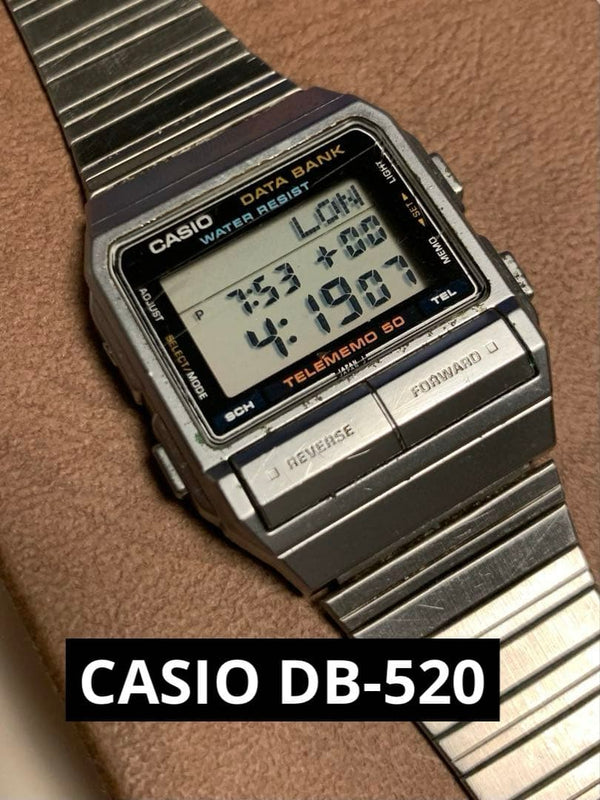 Casio Db-520 Data Bank Digital Watch Vintage Japanese Quartz Mens Wristwatch