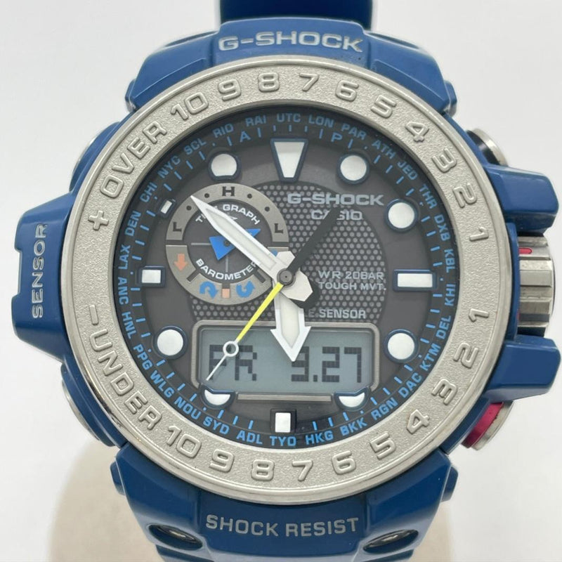 G-shock Gwn-1000 Gulfmaster Blue Radio Solar Mens Wristwatch Japanese Vintage