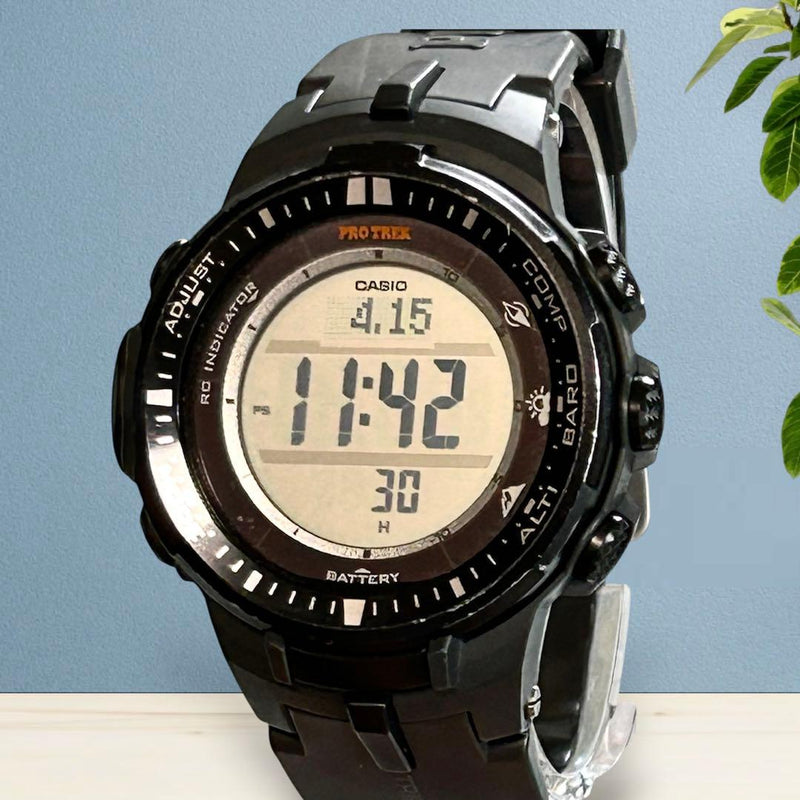 Protrek Prw-3000t-7dr Mens Digital Wristwatch Titanium Solar Atomic