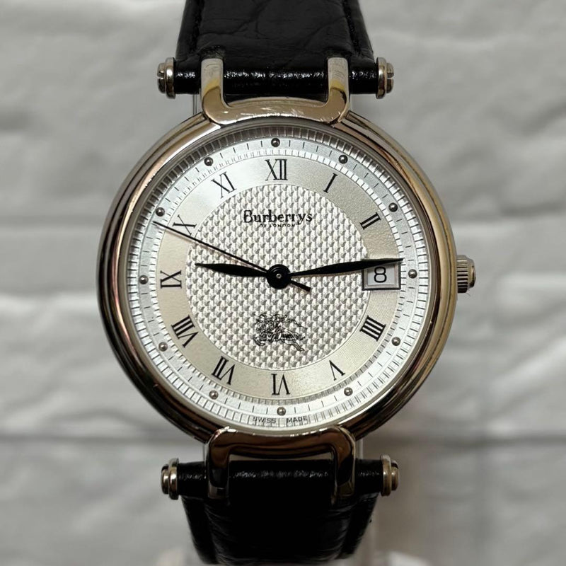 Rare Burberry Mens Wristwatch Vintage Japanese Quartz Watch Original Belt
