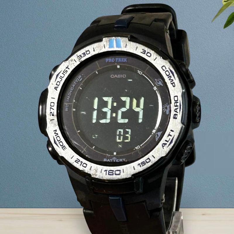 Working  Pro Trek Prw-3100y-1jf Japanese Solar Digital Wristwatch Outdoor