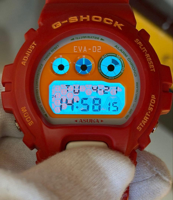 Collaboration G-shock Dw-6900 Evangelion Unit 02 Asuka Japanese Mens Wristwatch