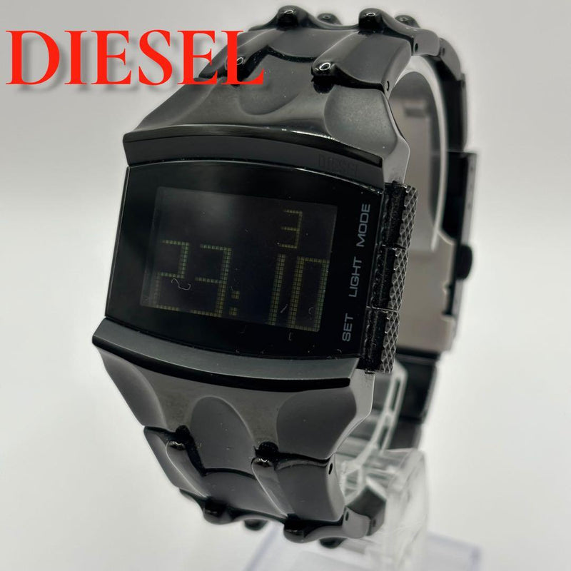 Diesel Dz2156 Black Radio Wave Watch Mens Y2k Japanese Vintage Quartz Stainless