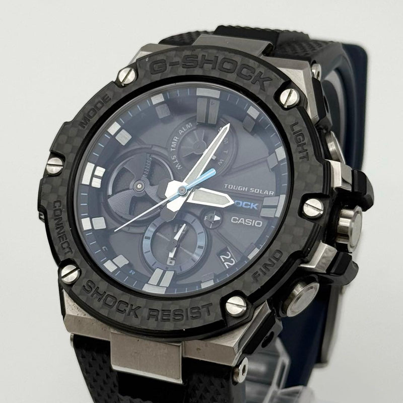 Working G-shock Gst-b100xa-1ajf G-steel Carbon Fiber Mens Japanese Wristwatch