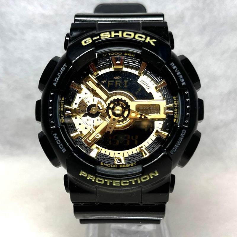 Working Casio G-shock Ga-110gb 5146 Mens Wristwatch Japanese Quartz Black Gold